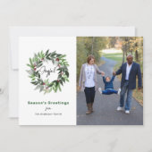 Vrolijke Krans Minimale Foto Kerstmis Feestdagenkaart (Voorkant)