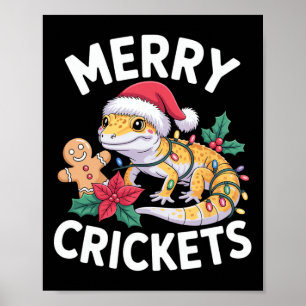 Vrolijke krekels! Leopard Gecko Christmas Pun Poster