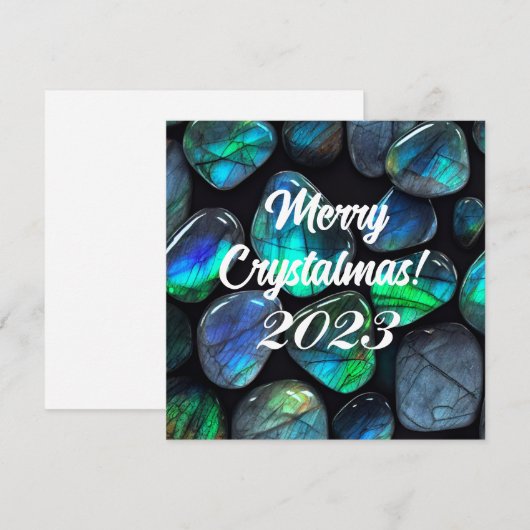 Vrolijke kristallen! 2023 Blauw Labradorite Edelst (Voorkant / Achterkant)