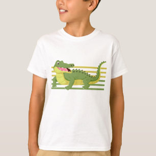 Vrolijke Krokodil Tekening - Mooie Dier Illustrati T-shirt