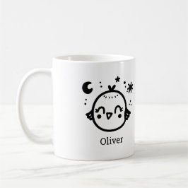 Vrolijke Kuiken - Kawaii Vogel Lijntekening" Koffiemok