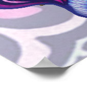 Vrolijke kunstenaar blauwe partij doedel creatie poster (Hoek)