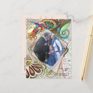 Vrolijke kunstenaar partij doedel creatie aankondigingskaart