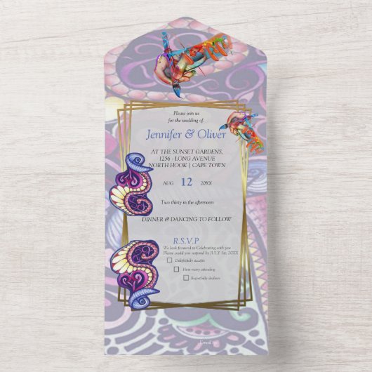 Vrolijke kunstenaar partij doedel creatie all in one uitnodiging (Binnen)