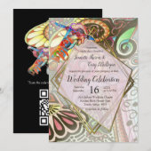 Vrolijke kunstenaar partij doedel creatie kaart (Voorkant / Achterkant)