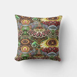 Vrolijke kunstenaar partij doedel creatie kussen