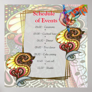 Vrolijke kunstenaar partij doedel creatie poster