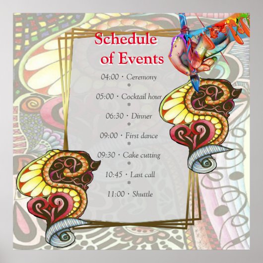 Vrolijke kunstenaar partij doedel creatie poster (Voorkant)