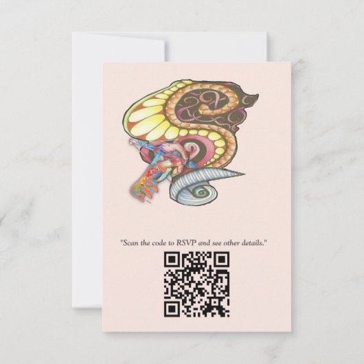 Vrolijke kunstenaar partij doedel creatie RSVP kaartje (Achterkant)