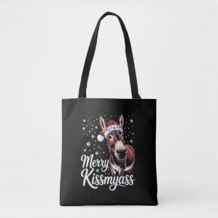 Vrolijke Kusmijezel Ezel Sarcastisch Kerst Pret Pi Tote Bag