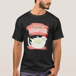 Vrolijke Kusmijnkont Boze Kerstkat Met Koffie 1 T-shirt
