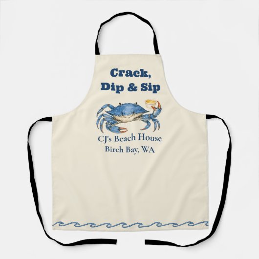 Vrolijke Kust Blauwe Krab Schort (Voorkant)