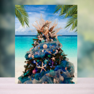 Vrolijke Kustkerst Tropische Strand HolidayTree Acryl Bord