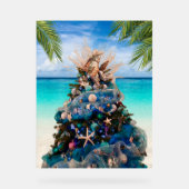 Vrolijke Kustkerst Tropische Strand HolidayTree Acryl Bord (Voorkant)