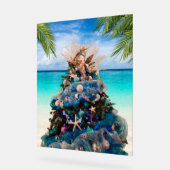 Vrolijke Kustkerst Tropische Strand HolidayTree Acryl Bord (Hoek)