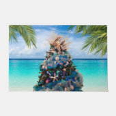 Vrolijke Kustkerst Tropische Strand HolidayTree Deurmat (Voorkant)
