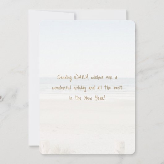 Vrolijke Kustkerst Tropische Strand HolidayTree Feestdagenkaart (Achterkant)