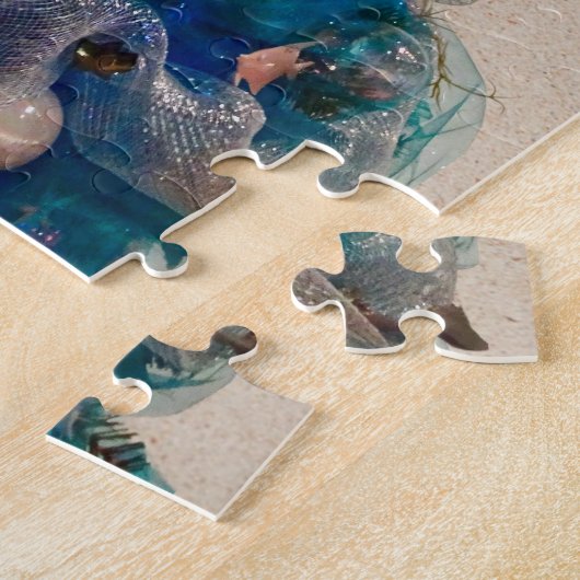 Vrolijke Kustkerst Tropische Strand HolidayTree Legpuzzel (Zijkant)