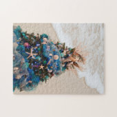 Vrolijke Kustkerst Tropische Strand HolidayTree Legpuzzel (Horizontaal)