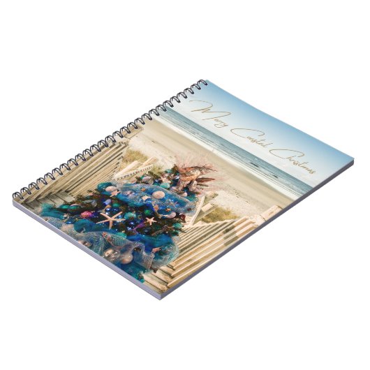 Vrolijke Kustkerst Tropische Strand HolidayTree Notitieboek (Linkerzijde)