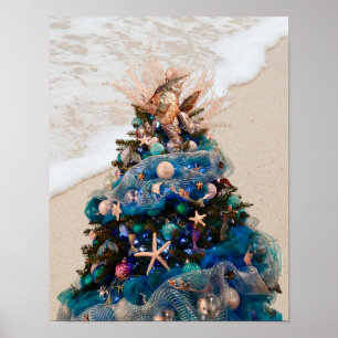 Vrolijke Kustkerst Tropische Strand HolidayTree Poster