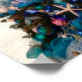 Vrolijke Kustkerst Tropische Strand HolidayTree Poster (Hoek)