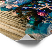 Vrolijke Kustkerst Tropische Strand HolidayTree Poster (Hoek)