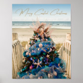 Vrolijke Kustkerst Tropische Strand HolidayTree Poster (Voorkant)