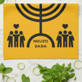 Vrolijke Kwanzaa Theedoek (Gevouwen)