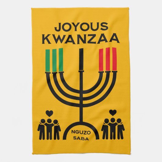 Vrolijke Kwanzaa Theedoek (Verticaal)