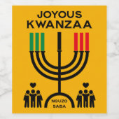 Vrolijke Kwanzaa Wijn Etiket (Enkel label)