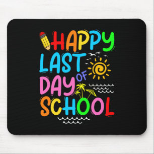 Vrolijke laatste dag van schoolleraar zomerzonnebr muismat