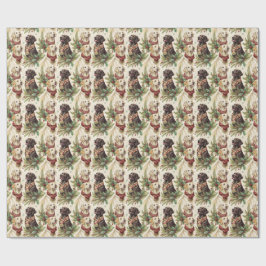 Vrolijke Labradorhonden Kerst Waterverf Cadeaupapier