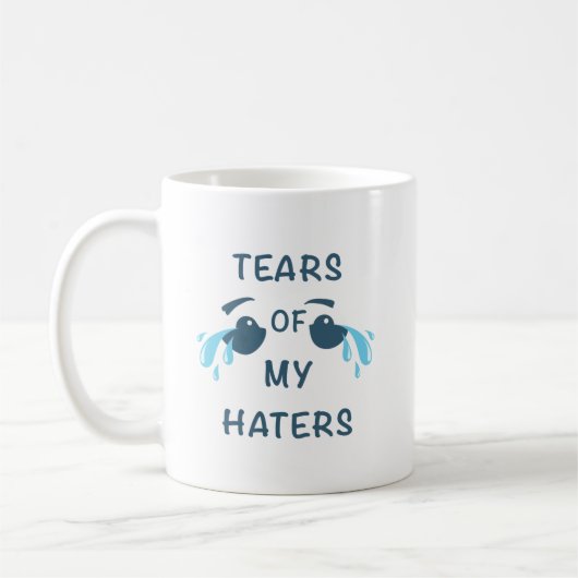 Vrolijke Lach HATERS' TEARS Humor Mok (Links)