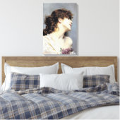 Vrolijke lachende jonge vrouw (door Giovanni Boldi Canvas Afdruk (Insitu (Slaapkamer))