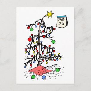 Vrolijke Late Kerstmis briefkaart-ziet achter-pret Feestdagenkaart