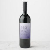 Vrolijke Lavendel Calligrafie Wijn Etiket (Voorkant)