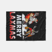 Vrolijke Laxmas-lelijke kerst Lacrosse Santa Reind Fleece Deken (Voorkant (Horizontaal))