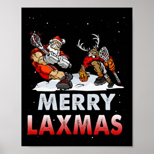 Vrolijke Laxmas-lelijke kerst Lacrosse Santa Reind Poster (Voorkant)