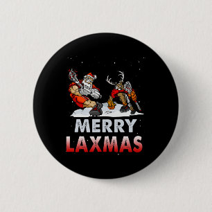 Vrolijke Laxmas-lelijke kerst Lacrosse Santa Reind Ronde Button 5,7 Cm