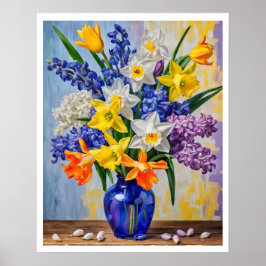 Vrolijke lente bloemstuk Daffodils Art Poster