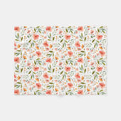 Vrolijke lente perzik bloemen fleece deken (Voorkant (Horizontaal))