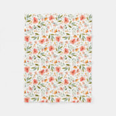 Vrolijke lente perzik bloemen fleece deken (Voorkant)