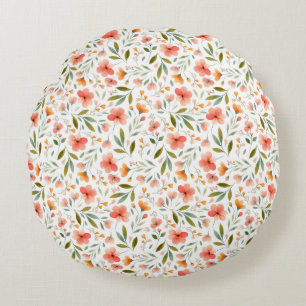 Vrolijke lente perzik bloemen rond kussen