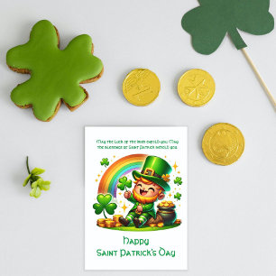 Vrolijke Leprechaun: Feestelijke St. Patrick's Dag Feestdagenkaart