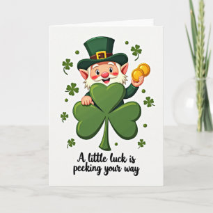 Vrolijke Leprechaun Gelukskaart Kaart