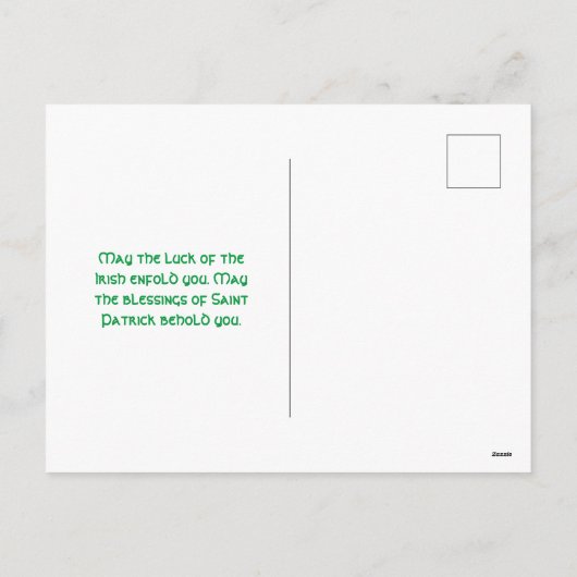 Vrolijke Leprechaun: Saint Patrick's Day feestelij Feestdagenkaart (Achterkant)