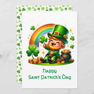 Vrolijke Leprechaun: Saint Patrick's Day feestelij Feestdagenkaart