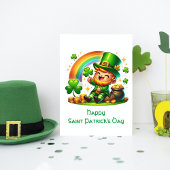 Vrolijke Leprechaun: Saint Patrick's Day feestelij Feestdagenkaart