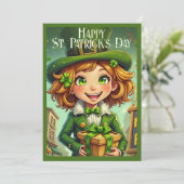 Vrolijke Leprechaun - St. Patrick's Day Lucky Char (Staand voorkant)